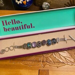 Lori Bonn Life of the Party Sterling Charm Bracelet 6.5-8 inches